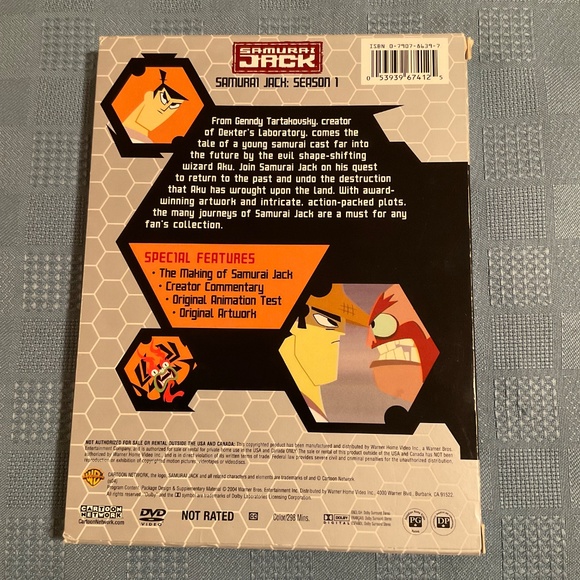 Samurai Jack: Season 1 (2004, 2-Disc DVD Set) Cartoon Network READ - Picture 2 of 10